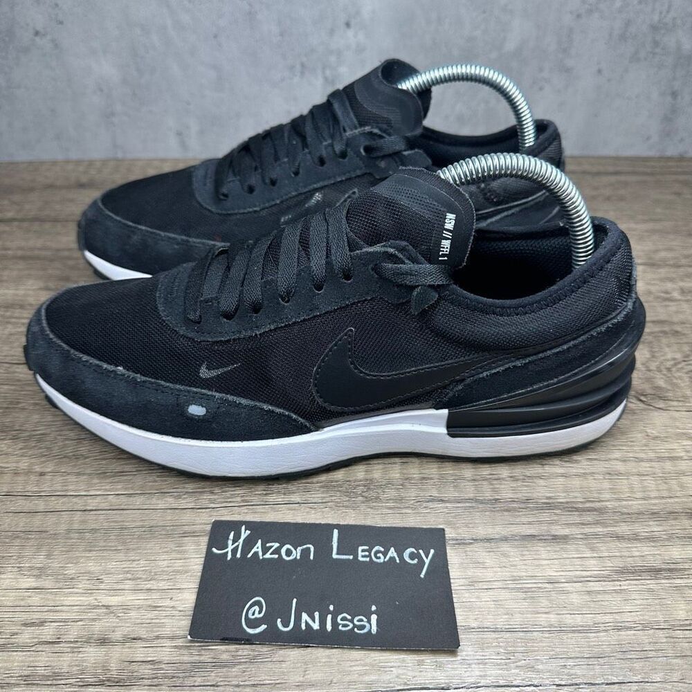 Nike~Boy’s~Waffle One (DC0481-001) Black Running Sneakers~Size 7Y